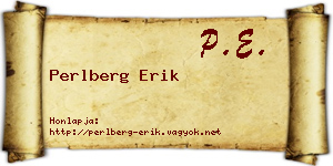 Perlberg Erik névjegykártya
